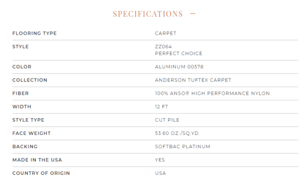 Aluminum for Moore Flooring + Design webpage Aluminum
